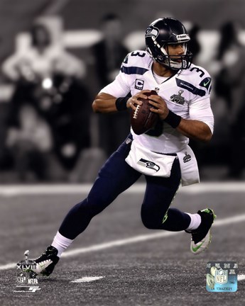 Framed Russell Wilson Super Bowl XLVIII Spotlight Print