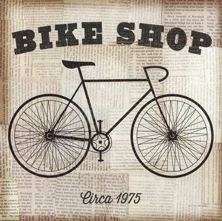 Framed Bike Shop Print