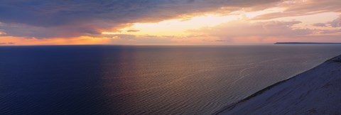 Framed Clouds over a lake at dusk, Lake Michigan, Michigan, USA Print