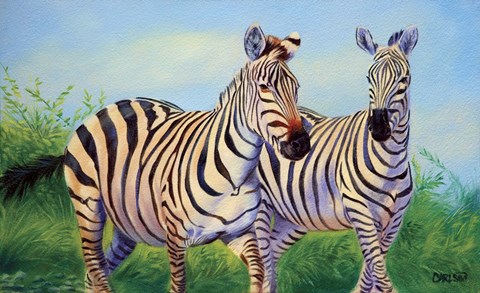 Framed Zebras Print