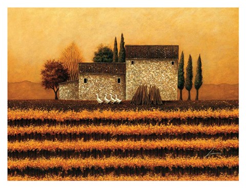 Framed Fall Vineyard Print