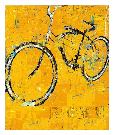 Framed Gold Bike Print