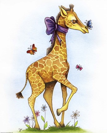Framed Lovely in Lavender Giraffe Print