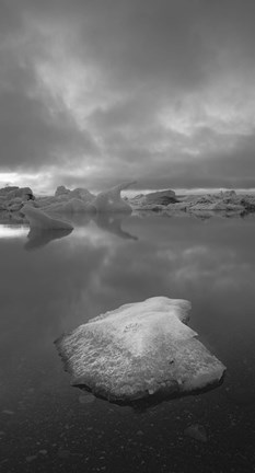 Framed Icebergs 1 Vertical B&amp;W Print