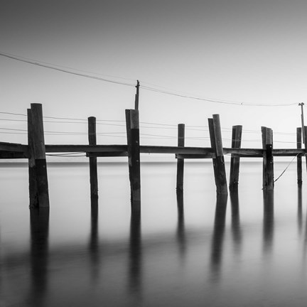 Framed China Camp Pano BW 1 of 3 Print