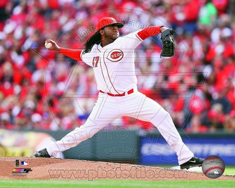 Framed Johnny Cueto Baseball Pitching Print