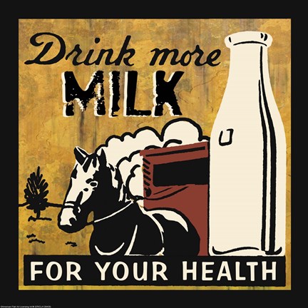 Framed Drink more Milk Print