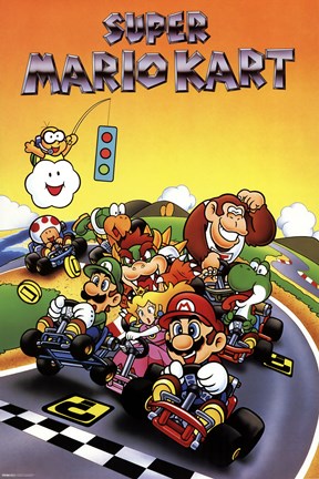 Framed Super Mario Kart - Retro Print