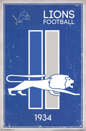Framed Detroit Lions - Retro Logo 14 Print