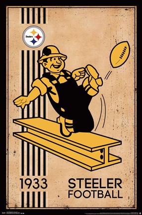 Framed Pittsburgh Steelers - Retro Logo 14 Print