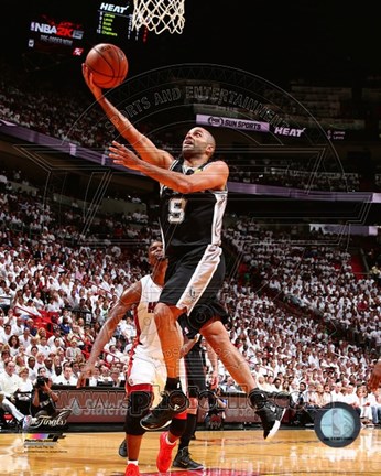 Framed Tony Parker Game 3 of the 2014 NBA Finals Action Print
