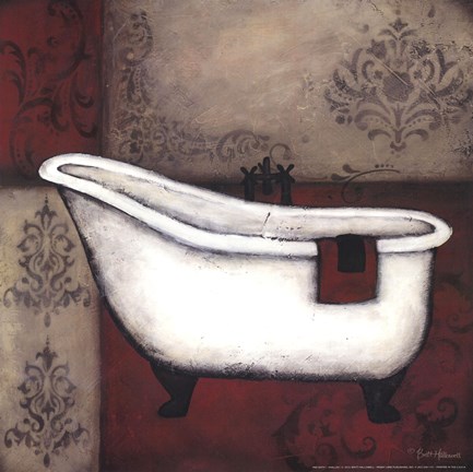 Framed Red Bath I Print