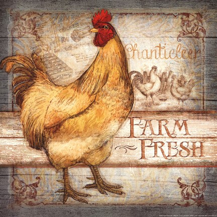 Framed Farm Fresh Rooster Print