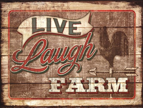 Framed Live Laugh Farm Print