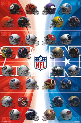 Framed NFL - Helmets 14 Print