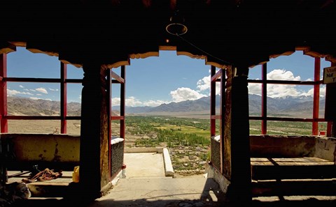 Framed View from arched doorway, Gompas And Chortens, Ladakh, India Print