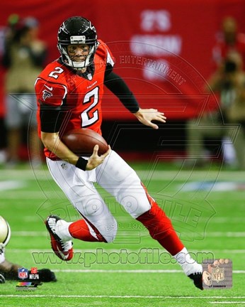 Framed Matt Ryan Running Football Print