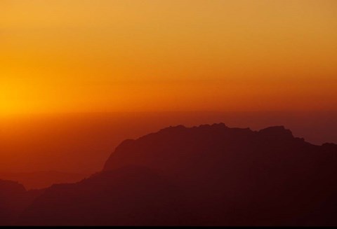 Framed Sunset on Petra Valley, Jordan Print