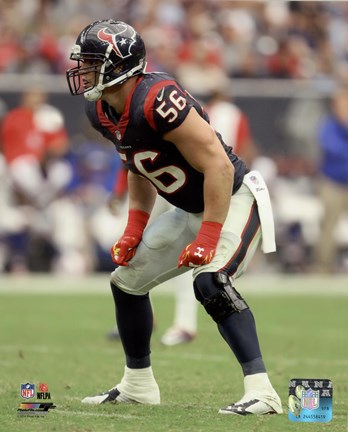 Framed Brian Cushing on the field 2014 Print