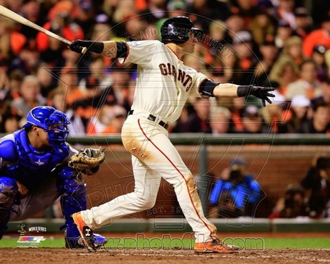 Framed Joe Panik Game 4 of the 2014 World Series Action Print