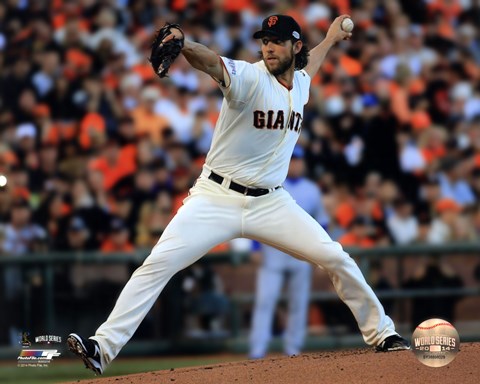 Framed Madison Bumgarner Game 5 of the 2014 World Series Action Print