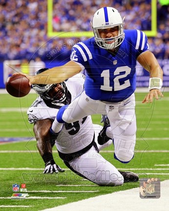 Framed Andrew Luck 2014 with the ball in the air Print