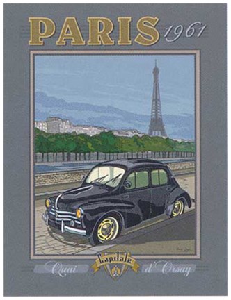Framed Paris 1961, 4CV Print