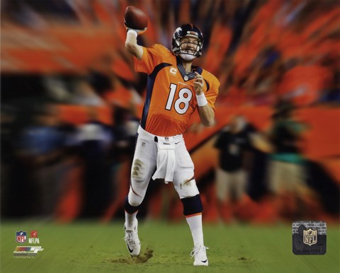 Framed Peyton Manning Motion Blast Print