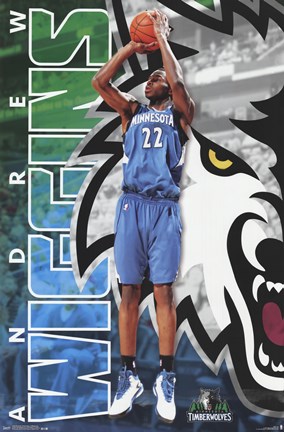 Framed Minnesota Timberwolves - A Wiggins 14 Print