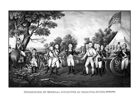 Framed Surrender of British General John Burgoyne at Saratoga Print