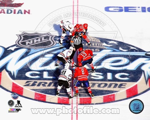 Framed 2015 NHL Winter Classic Opening Faceoff Print