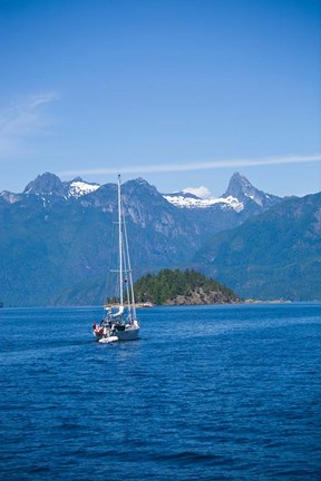 Framed Sailboat, Desolation Sound, British Columbia, Canada Print