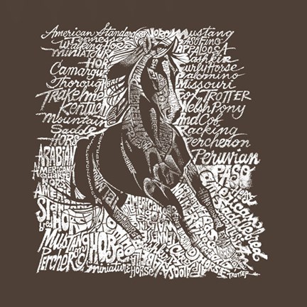 Framed Horse (Popular Horse Breeds) Print