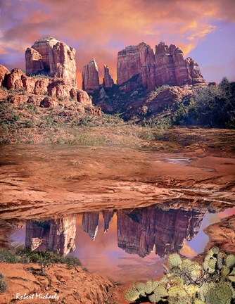 Framed Cathedral Rock Reflected - Sedona Print