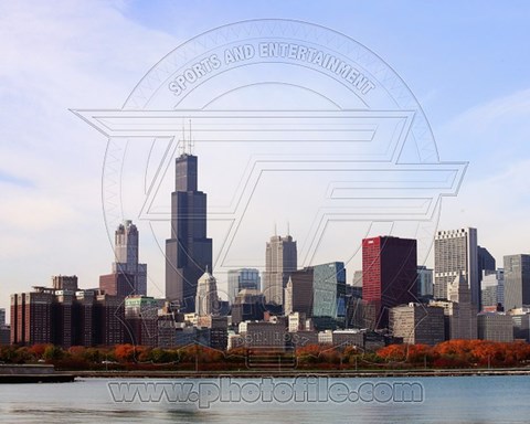 Framed Chicago, Illinois Skyline Print