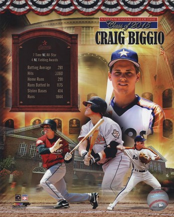 Framed Craig Biggio MLB Hall of Fame Legends Composite Print