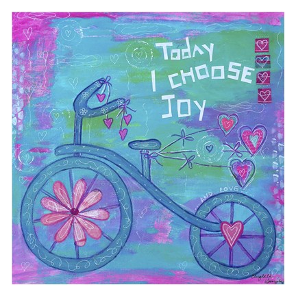 Framed Choose Joy Tricycle Print