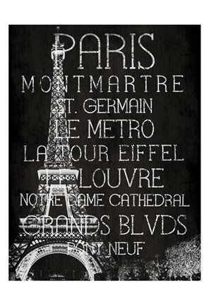 Framed Black &amp; White Paris Print