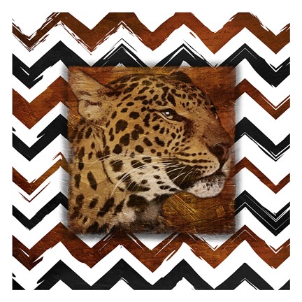 Framed Cheetah with Chevron Border Print
