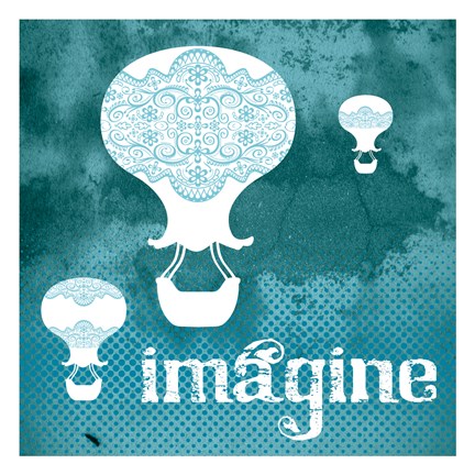 Framed Imagine Teal Print