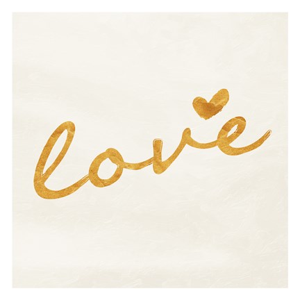 Framed Gold White Love Print