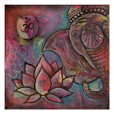 Framed Ganesha Lotus Print