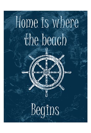 Framed Home Is At The Beach Print
