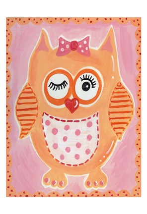 Framed Orange Owl Print