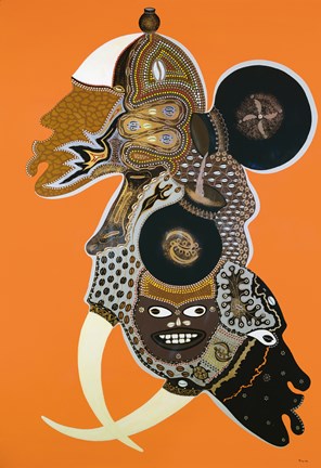 Framed African Masks II Print