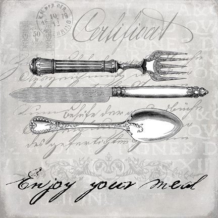 Framed Vintage Cutlery I Print
