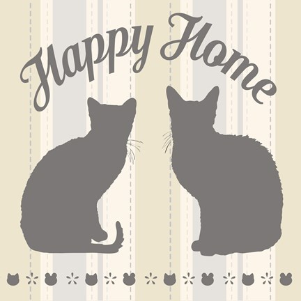 Framed Happy Home Cats Print