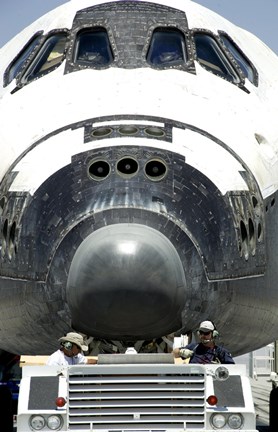 Framed Space Shuttle Atlantis is Towed from the Runway Print