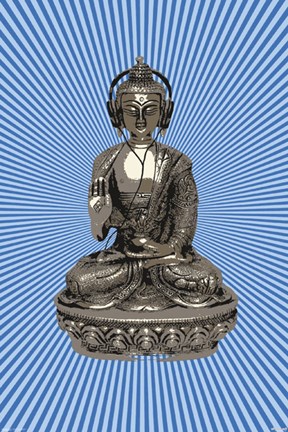 Framed Steez - Headphone Buddha Print
