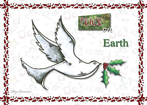 Framed Dove Peace On Earth Print